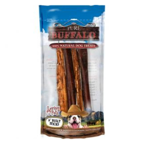 Loving Pet Pure Buffalo Bully Stick 9"- 4 Pack