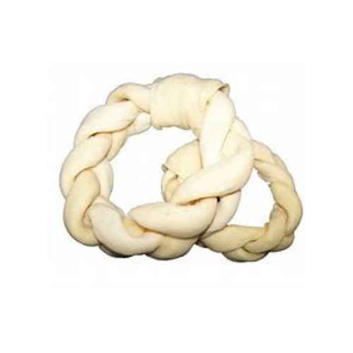 Lennox Natural Premium Dog Chew Rawhide Braided Donut 6''