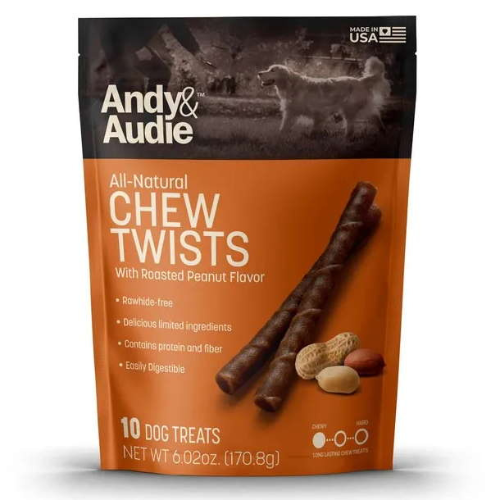 Andy & Audie Alternative Dog Chew Roasted Peanut Twists 6.02oz