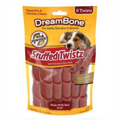 DreamBone Dog Treats Stuffed Twistz Pork 6 CT