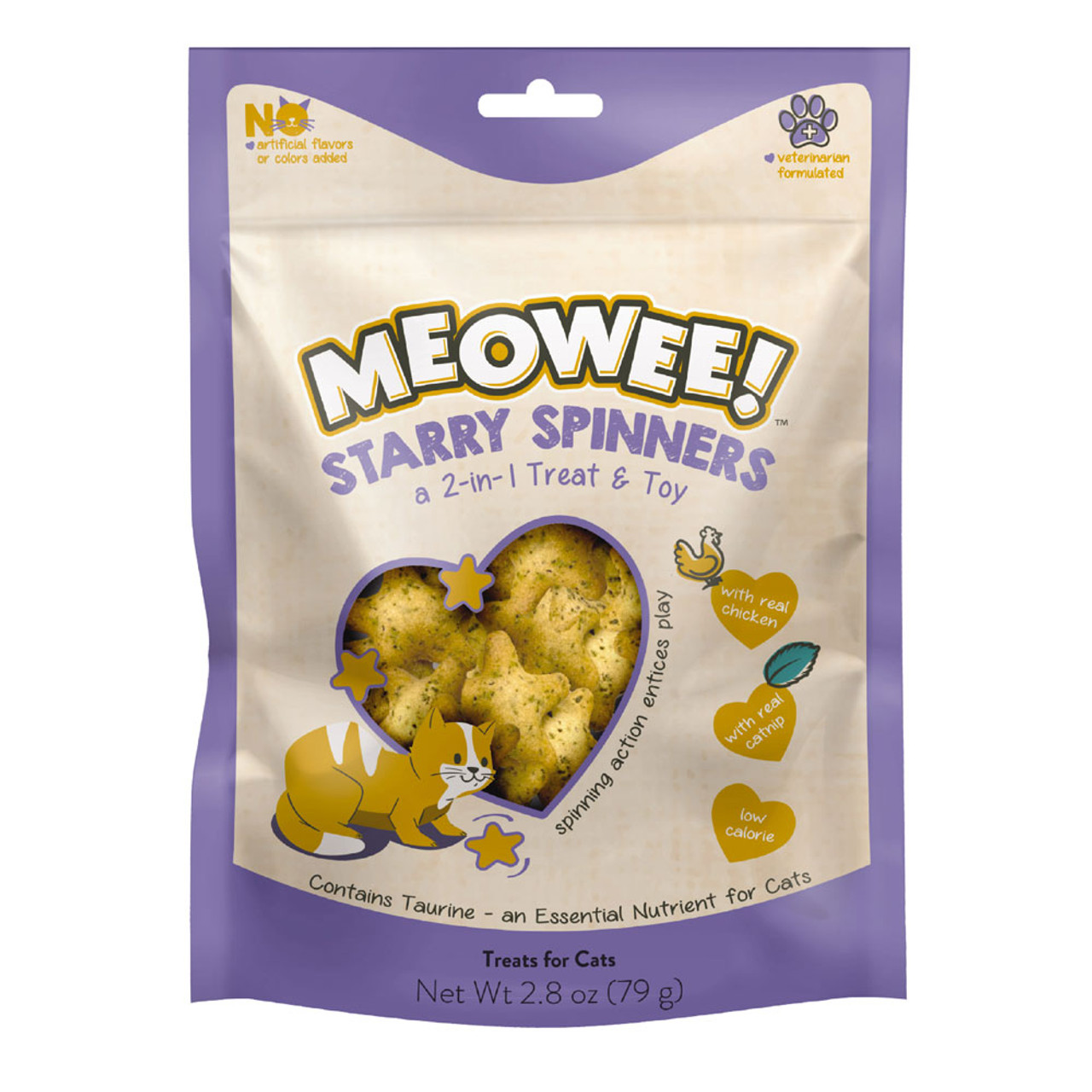 Meowee! Starry Spinners 2 in 1 Cat Treat & Toy 2.8oz