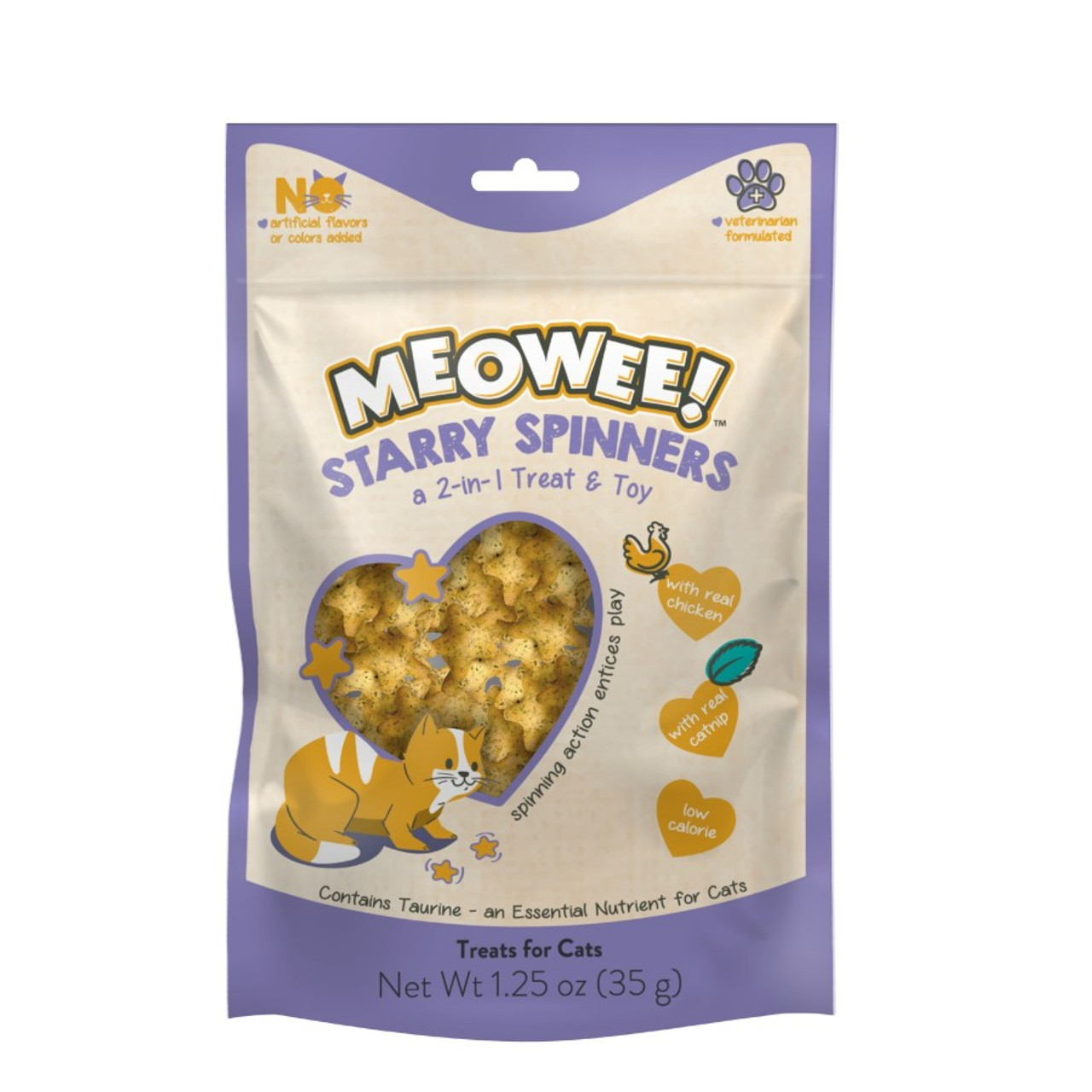 Meowee! Starry Spinners 2 in 1 Cat Treat & Toy 1.25oz