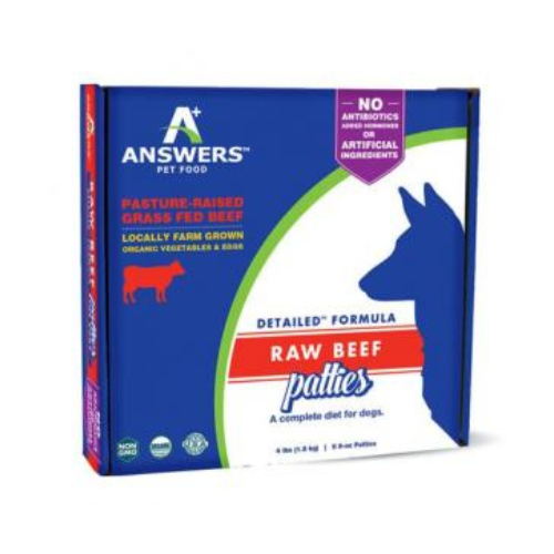 Answers Pet Food Dog Frozen Beef Patties 4#