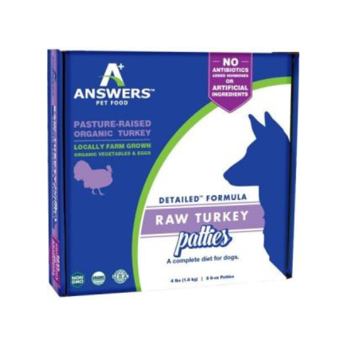 Answers Pet Food Dog Frozen Turkey Patties 4#