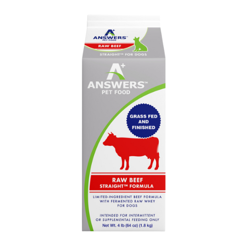 Answers Pet Food Dog Straight Raw Frozen Beef 4#