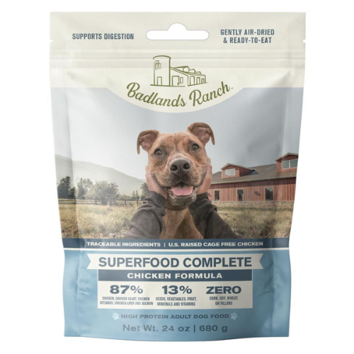 Badlands Ranch Superfood Complete Chicken Air Dried Dog Food 24oz