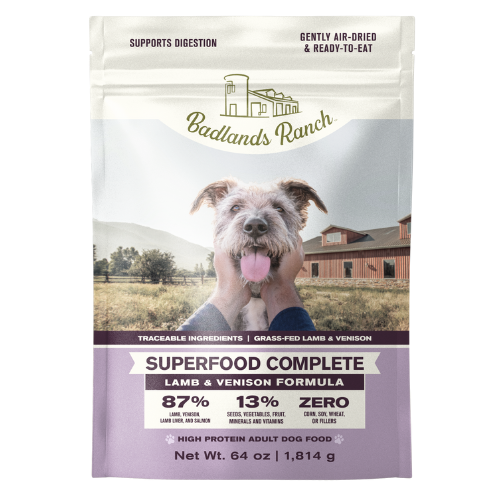 Badlands Ranch Superfood Complete Lamb & Venison Air Dried Dog Food 64oz