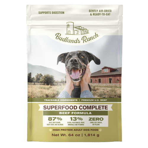 Badlands Ranch Superfood Complete Beef Air Dried Dog Food 64oz