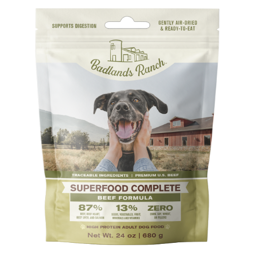 Badlands Ranch Dog Superfood Complete Air Dried Beef 24oz