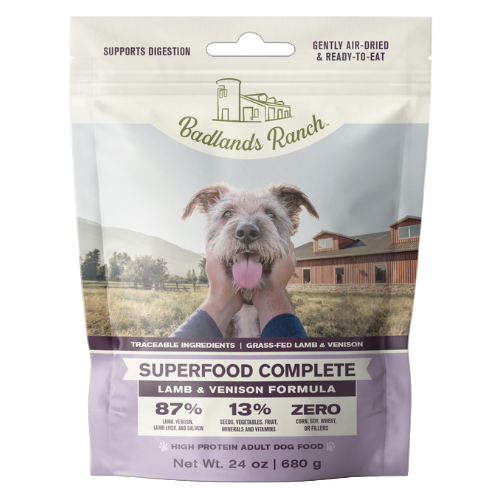 Badlands Ranch Superfood Complete Lamb & Venison Air Dried Dog Food 24oz