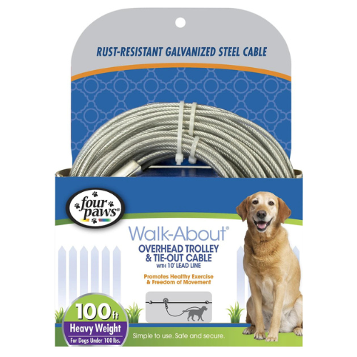 Four Paws Trolly Exerciser Heavy Weight Silver Cable 100'