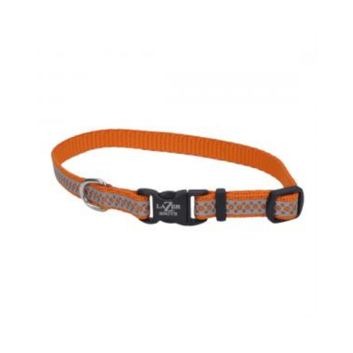 Lazer Brite Reflective Adjustable Dog Collar 5/8 x 18'' Orange Abstract