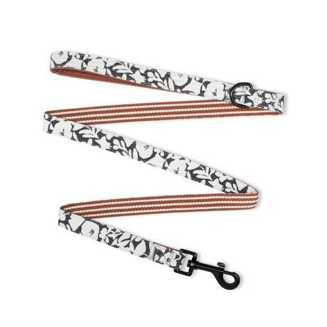 CHARCOAL FLORAL LEASH 50"