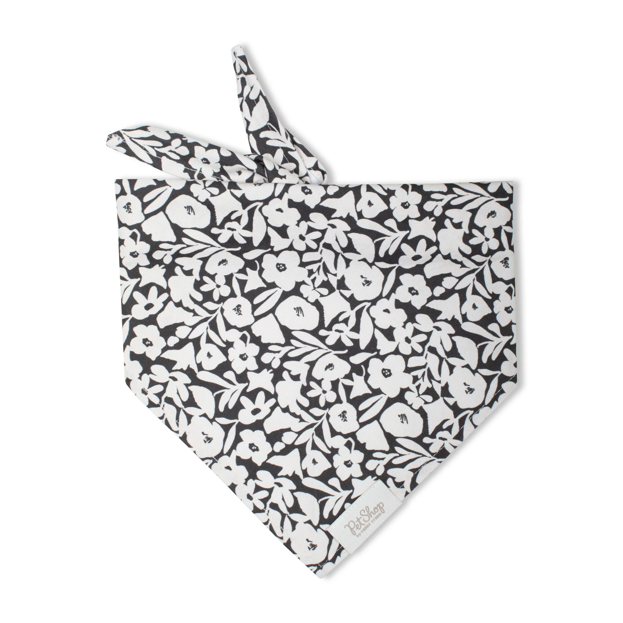 CHARCOAL FLORAL BANDANA M/L