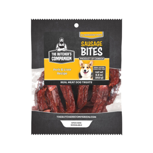 The Butchers Companion Dog Treat Pork Sausage Bites 8.8oz