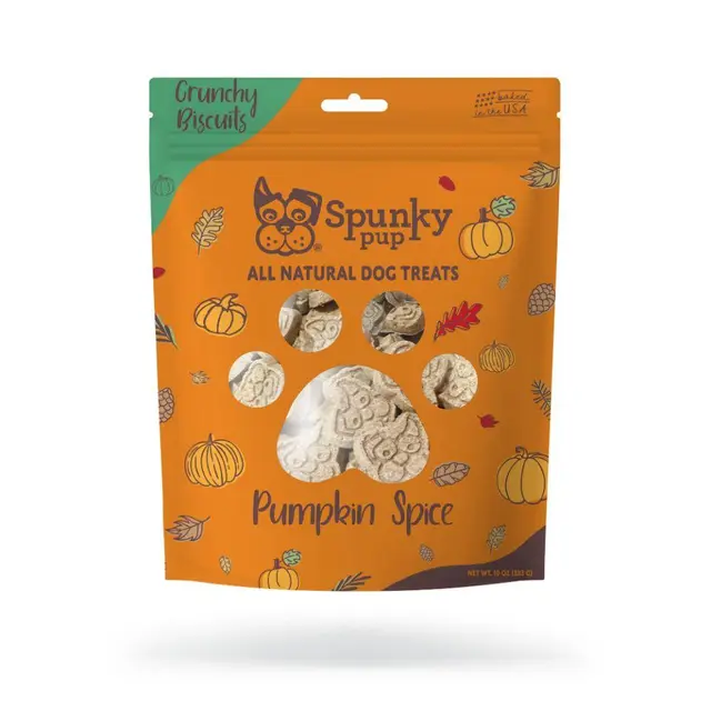 Spunky Pup Crunchy Dog Treats Pumpkin Spice 10oz