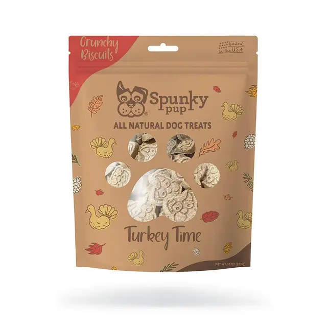 Spunky Pop Crunchy Dog Treats Turkey Time 10oz