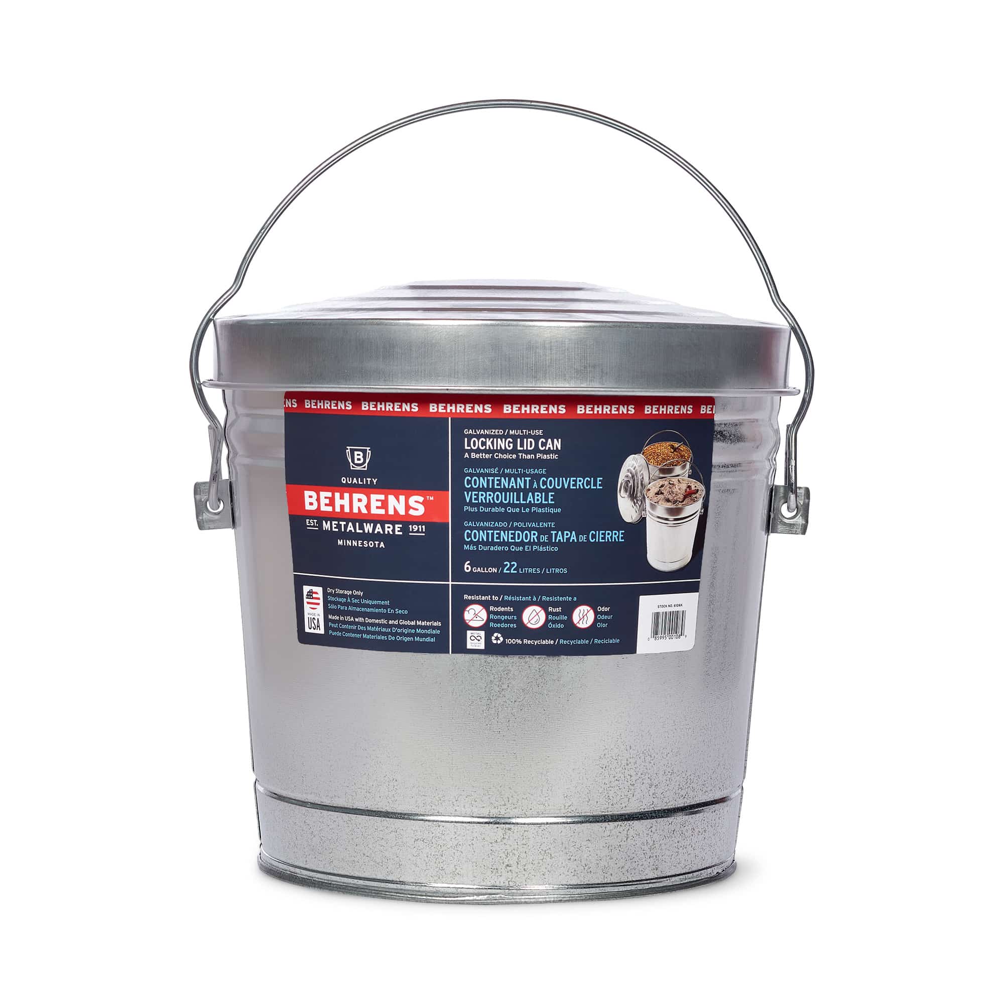 Behrens Locking Lid Can 6 gallon