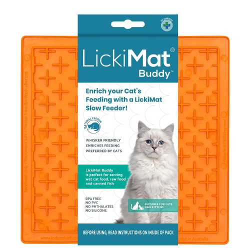 Lickimat for Cats Buddy Orange