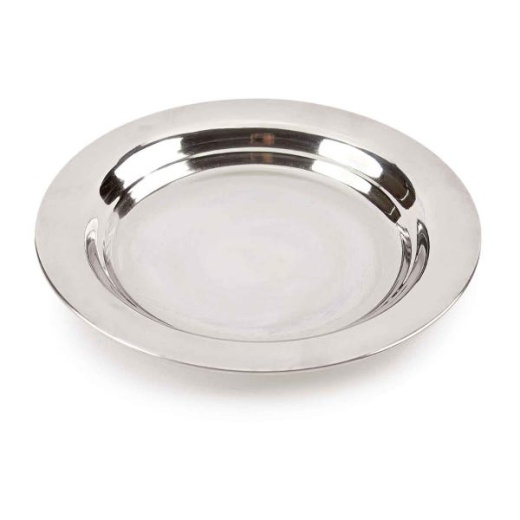 Indipets Stainless Steel Shallow Dish W Bonded Rubber Base Sm 8oz