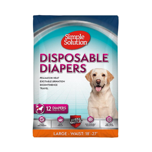 Simple Solution Dog Disposable Diapers Large & X-Large 12 Pack