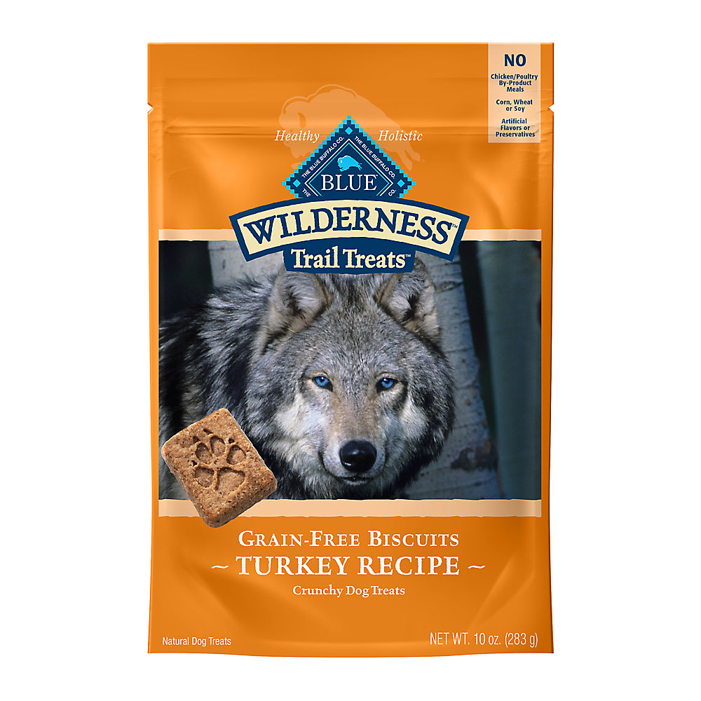 Blue Buffalo Wilderness Trail Dog Treats Grain Free Turkey Biscuits 10oz