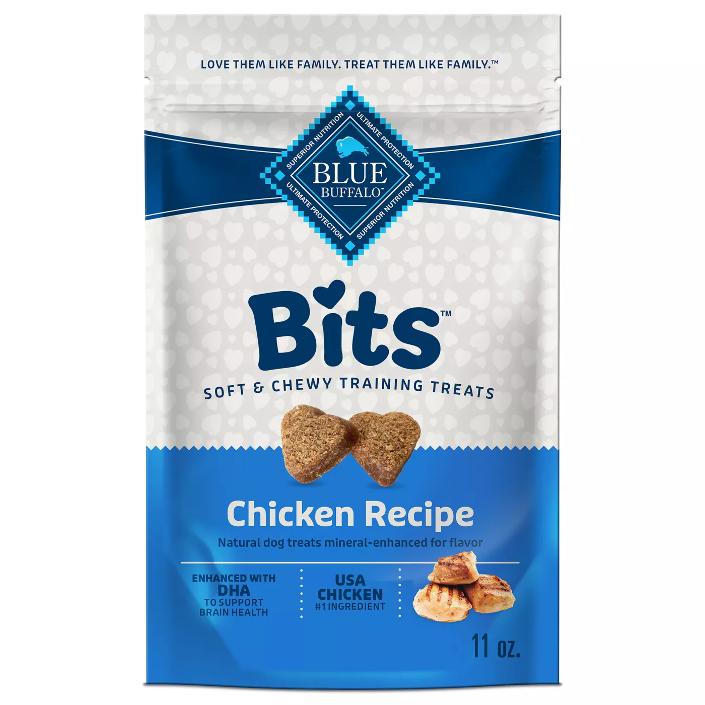 Blue Buffalo Bits Tasty Chicken Recipe Dog Treats 11oz