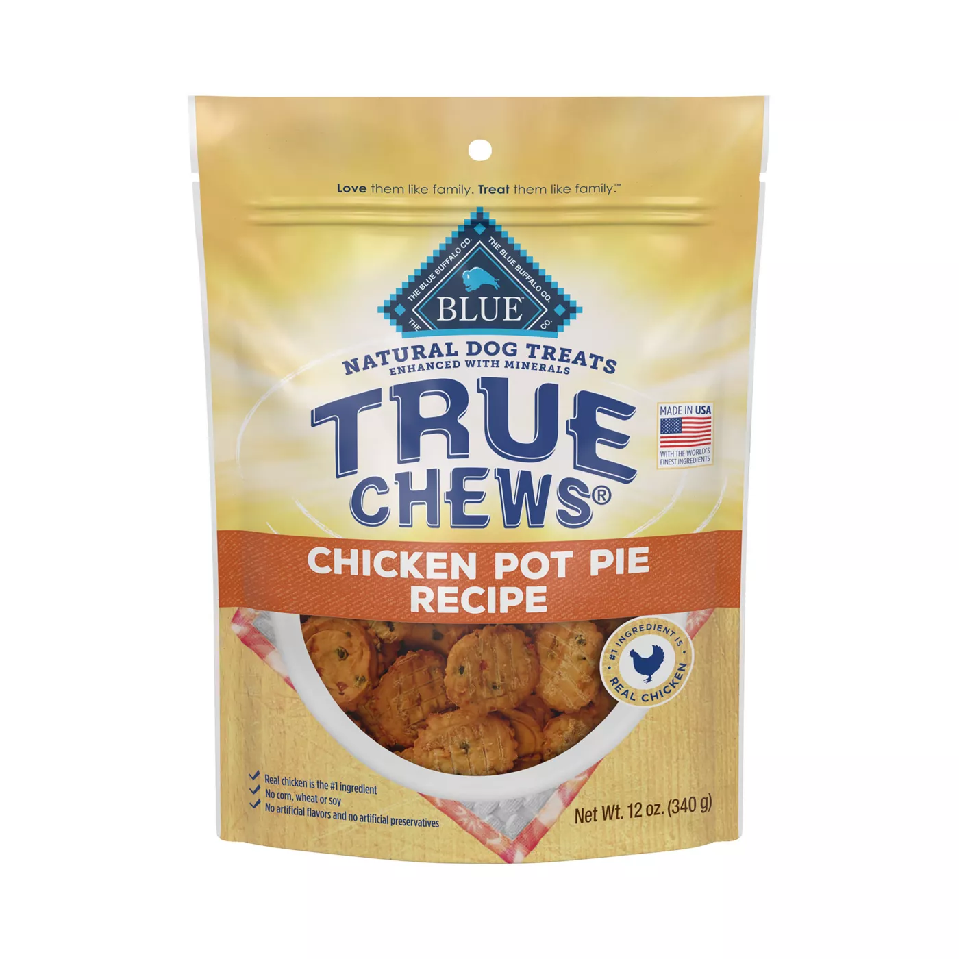 Blue Buffalo Dog Treats True Chews Chicken Pot Pie 12oz