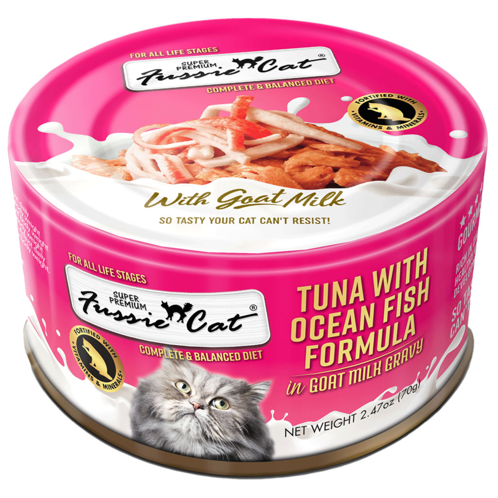 Fussie Cat Tuna & Oceanfish in Goats Milk 2.47oz Can