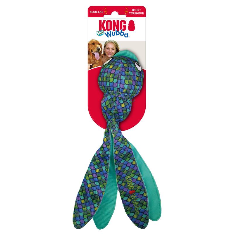 Kong Wubba Dog Toy Finz Small Blue
