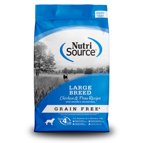 NutriSource Dog Large Breed Grain Free Chicken & Pea 26#