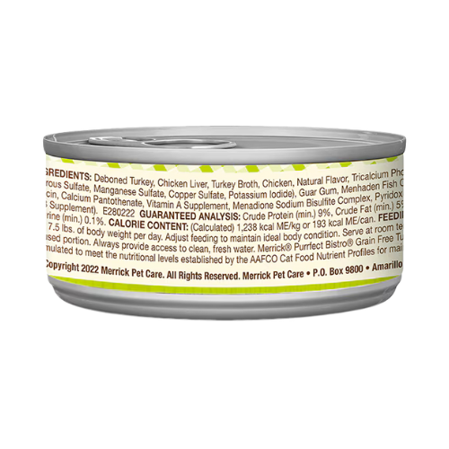 Merrick Purrfect Bistro Cat Grain Free Turkey Pate 5.5oz Can