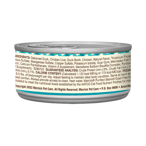 Merrick Purrfect Bistro Cat Grain Free Duck Pate 5.5oz Can