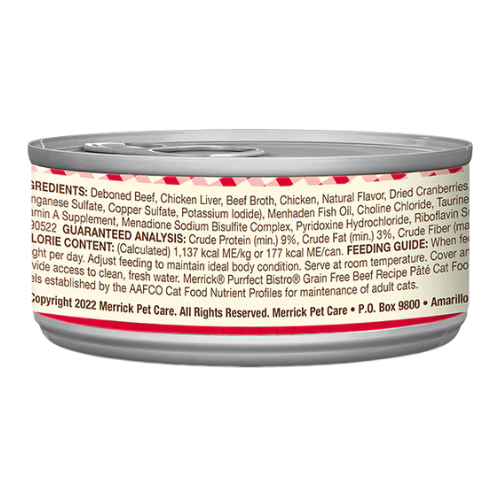 Merrick Purrfect Bistro Cat Grain Free Beef Pate 5.5oz Can