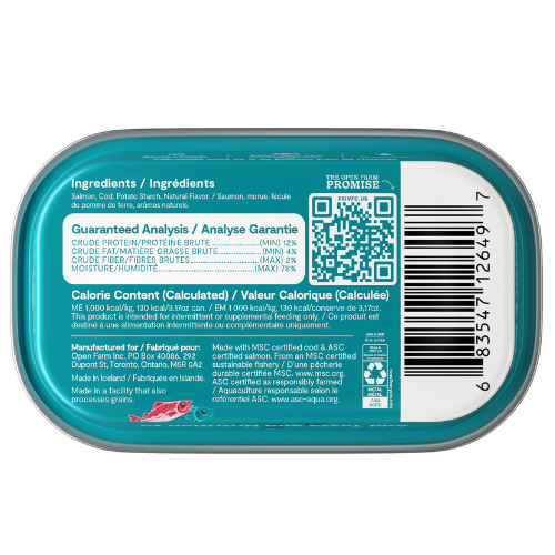 Open Farm Wet Cat Topper Salmon & Cod 3.17oz