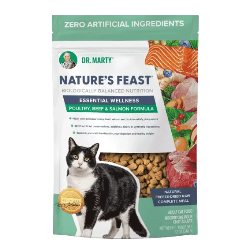 Dr Marty Cat Nature's Feast Freeze Dried Medley Beef Salmon Poultry 5.5oz