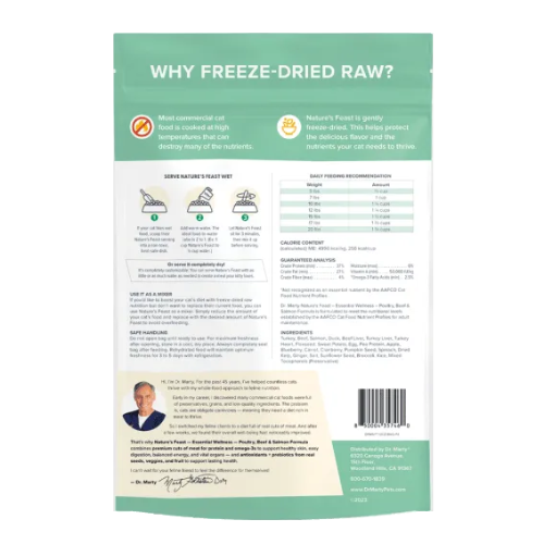 Dr Marty Cat Nature's Feast Freeze Dried Medley Beef Salmon Poultry 5.5oz