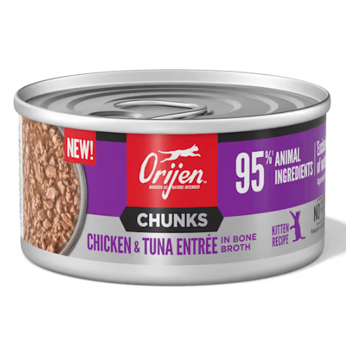 Orijen Wet Kitten Chunks & Shreds Chicken & Tuna Entree in Broth 3oz Can