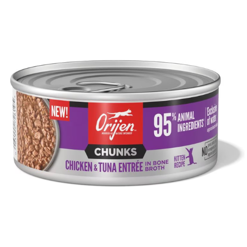 Orijen Wet Kitten Chunks & Shreds Chicken & Tuna Entree in Broth 5.5oz Can