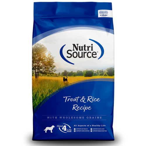 NutriSource Dog Trout & Brown Rice 26#