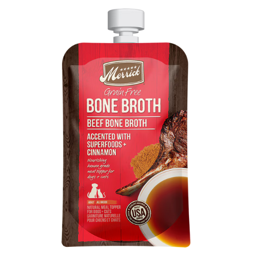 Merrick Dog Bone Broth Beef with Superfoods & Cinnamon 16oz Pouch