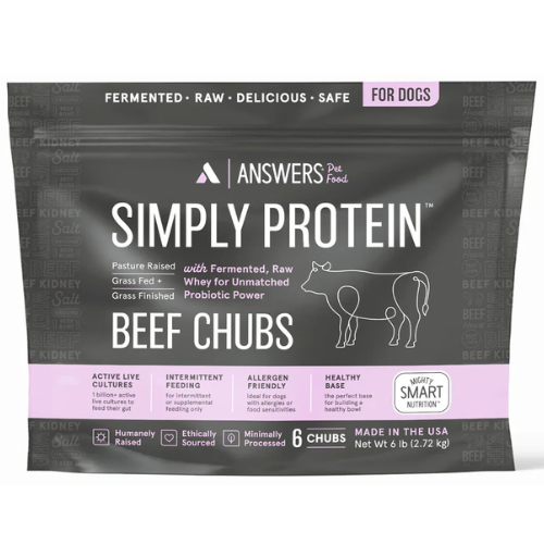 Answers Frozen Dog Food Simply Protein Beef Formula 6#