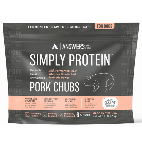 Answers Frozen Dog Food Simply Protein Pork Formula 6#