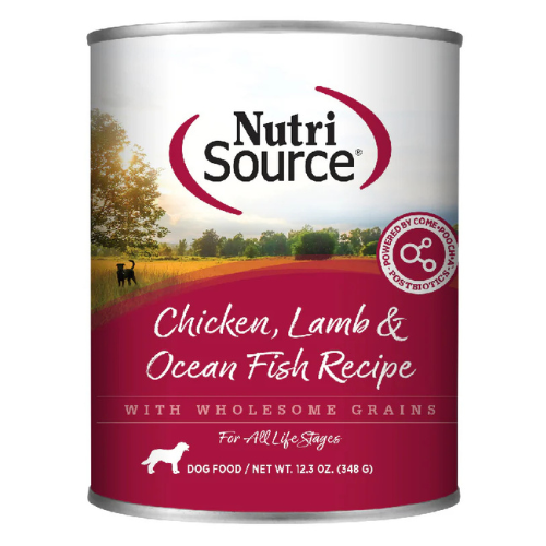 NutriSource Wet Dog Chicken Lamb Ocean Fish 12.3oz Can