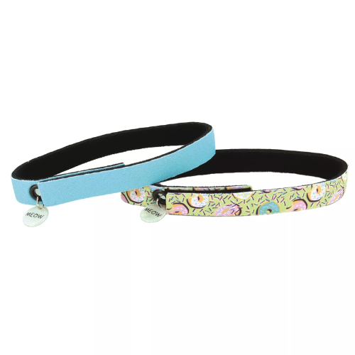 Coastal Elastacat Flex Fit Cat Collar Blue Donuts 2pk