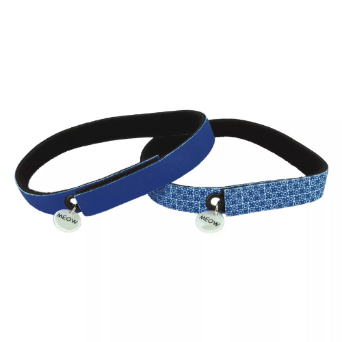 Coastal Elastacat Flex Fit Cat Collar Navy Porcelain 2pk