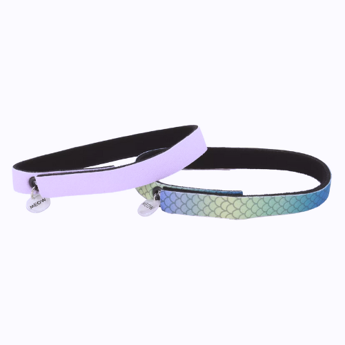Coastal Elastacat Flex Fit Cat Collar Lilac Purple Mermaid 2pk