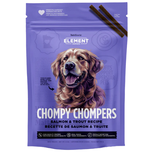 NutriSource Element Chompy Chompers Salmon and Trout 6oz Dog Treats