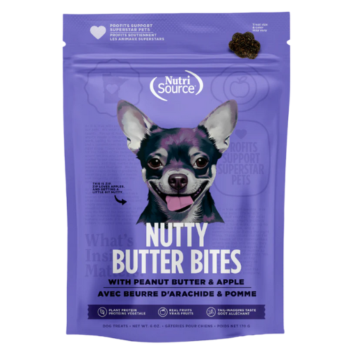 NutriSource Dog Nutty Butter Bites Apple & Peanut Butter Treats 6oz