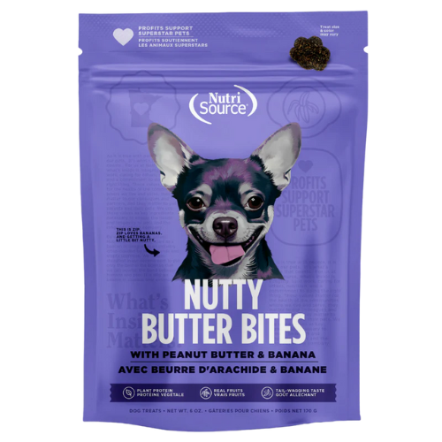 NutriSource Dog Nutty Butter Bites Banana & Peanut Butter Treats 6oz